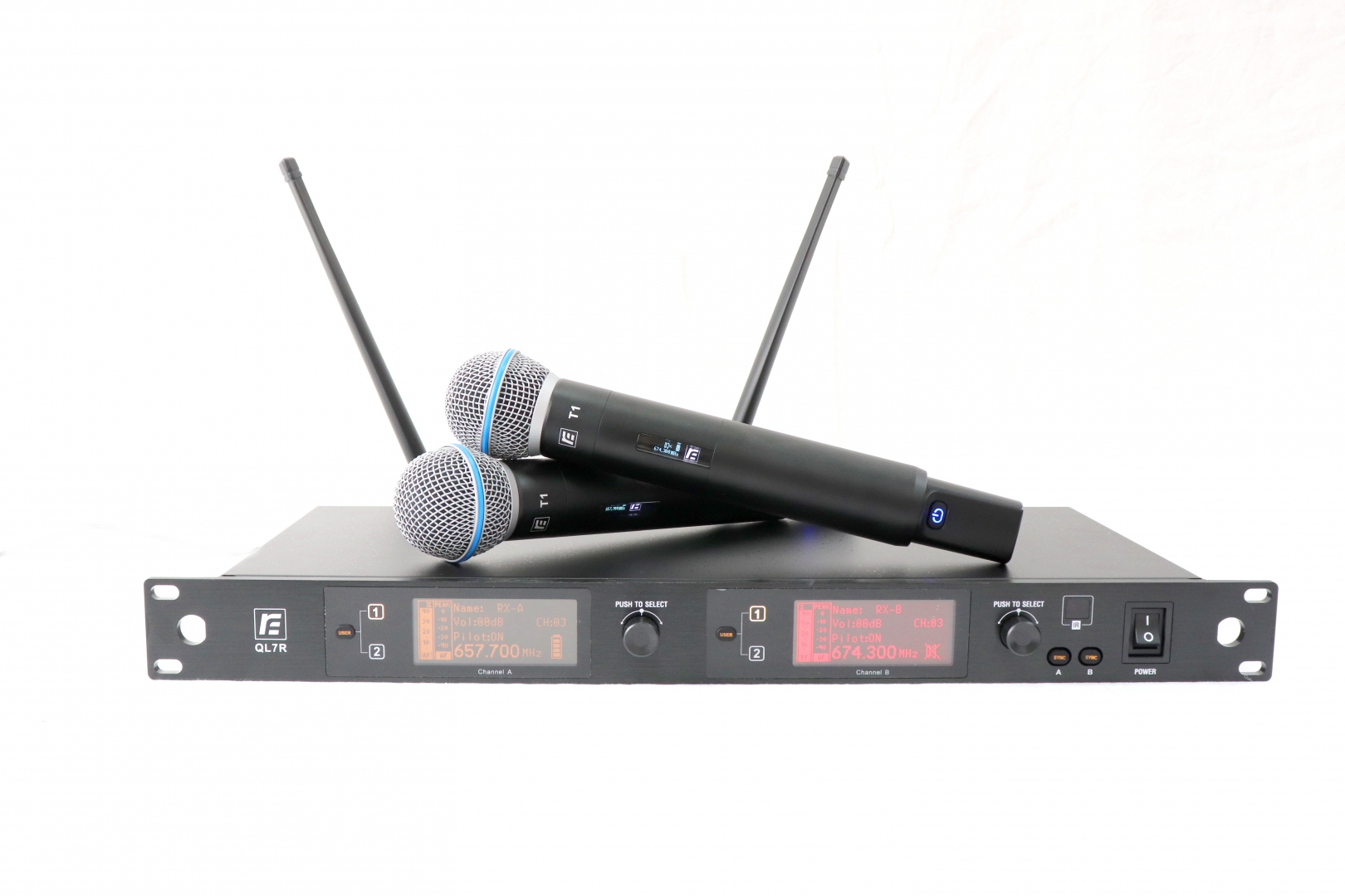 RFIntell QL7R/T1-B 720,500-754,000 МГц 2-канальная радиосистема с 2-мя ручными микрофонами в Корсакове